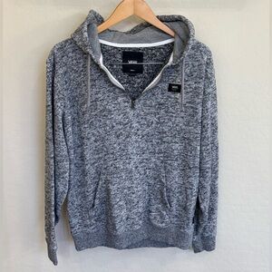 Vans Men's Heather Gray Flurry Half-Zip Pullover Hooded Sweater Size Small